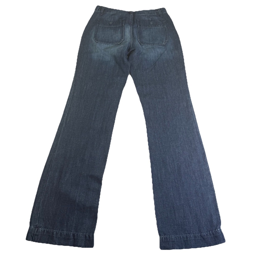 J.Crew Wide Leg Jeans Women 0 Blue Excellent Cotton Linen Blend Trouser F2116 - Picture 4 of 6